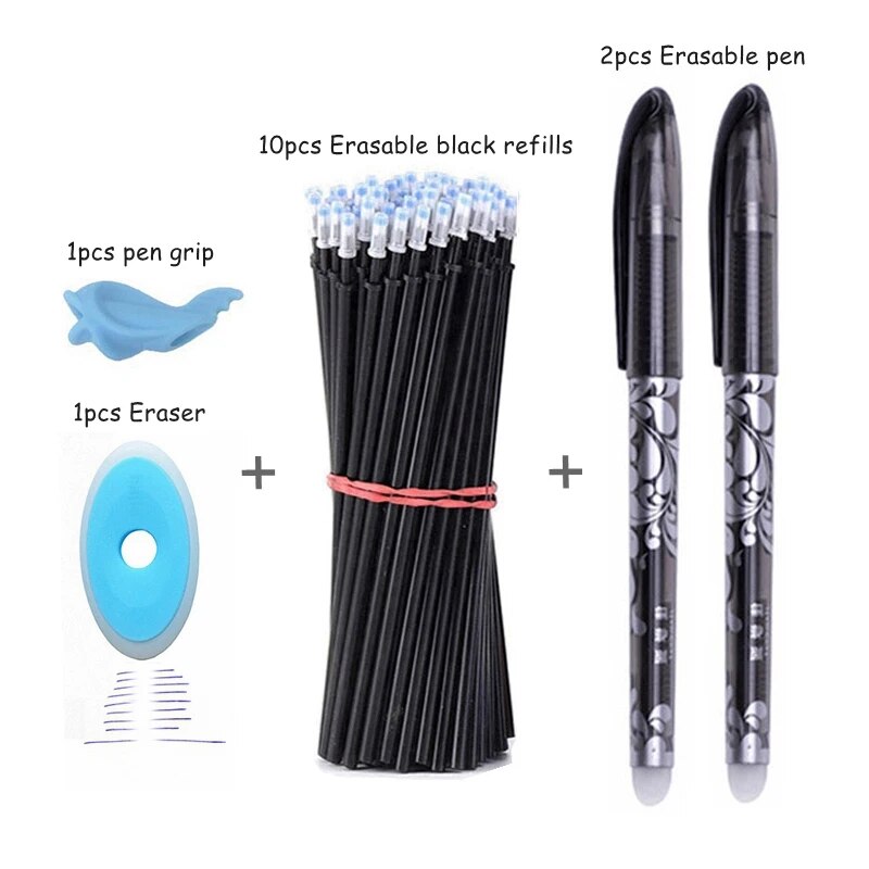 Kawaii Color Ink Erasable Pen Set Washable handle Ballpoint Pens for