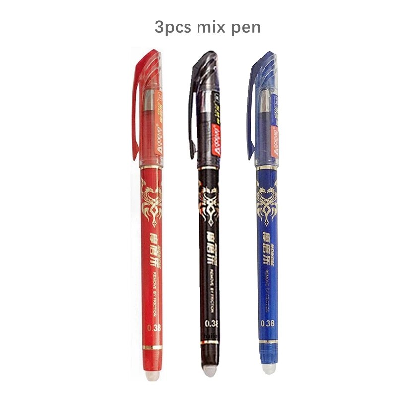 Kawaii Color Ink Erasable Pen Set Washable handle Ballpoint Pens for Office School Supplies