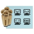 thumbnail image 1 of Kawaii Computers Frowning Doubtful Dead Cute Rubber Stamp Set for Scrapbooking Crafting Stamping - Medium 1 Inch, 1 of 7