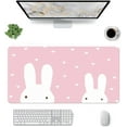 thumbnail image 1 of Kawaii Couple Rabbit Pattern Mouse Pad,Desk Mat,Game Mat,Makeup Table Mat,Varied Use Mat for Office/Home/Study Girls Boys(31.5''''X15.7'''''',Pink&Couple Rabbit), 1 of 5