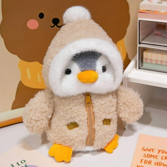 Kawaii Cross Dressing Penguin Plush Toy Four Colors Winter Warm Clothes Christmas Gift For Kids Lovely Soft Cartoon Dolls 9.8in/25cm