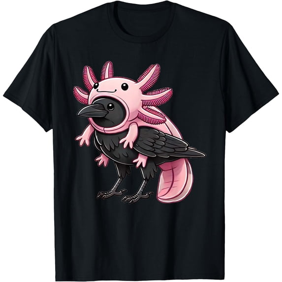 Raven Application Kawaii Crow Raven Bird Axolotl Costume T-Shirt - Walmart.com