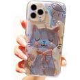 thumbnail image 1 of Kawaii Cute 3D Diamond Beautiful Animal Cat Elephant Phone Case Compatible with iPhone Case (Cat,iPhone 15 Pro), 1 of 6