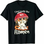 Kawaii Cute Anime Cat Otaku Japanese Ramen Noodles T-Shirt, Size M - 3XL