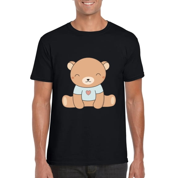 Kawaii Cute Brown Teddy Bear Stuffed Animal Toy Plush T-Shirt, for men & women, up to size 5XL
