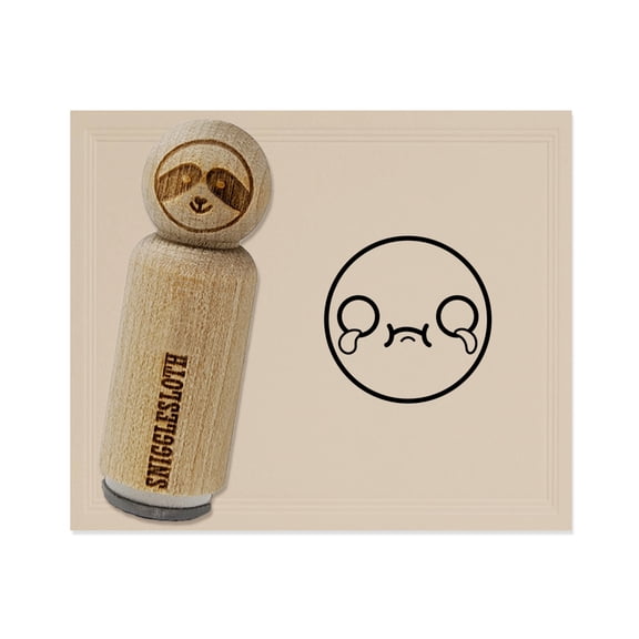 Kawaii Cute Crying Face Rubber Stamp for Scrapbooking Crafting Stamping - Mini 1/2 Inch