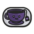 thumbnail image 1 of Kawaii Cute Cup of Tea Applique Multi-Color Embroidered Hook & Loop Patch - 3.5 Inch Large, 1 of 5