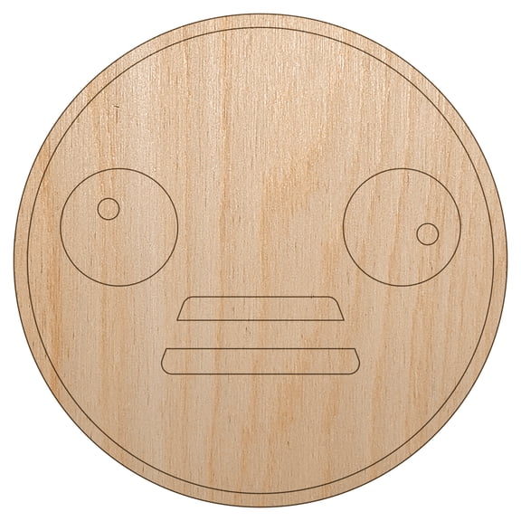 Kawaii Cute Derpy Crazy Face Wood Shape Unfinished Piece Cutout Craft DIY Projects - 4.70 Inch Size - 1/8 Inch Thick