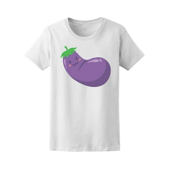 Kawaii Cute Eggplant Vegetable Tee Women's -Image by Shutterstock