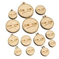 thumbnail image 1 of Kawaii Cute Face Suspicious Wood Mini Charms Shapes DIY Craft Jewelry - No Hole - 18mm (17pcs), 1 of 7