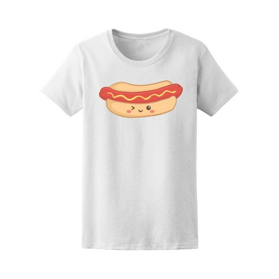 Kawaii Cute Hotdog Bread Cartoon Tee Women's -Image by Shutterstock