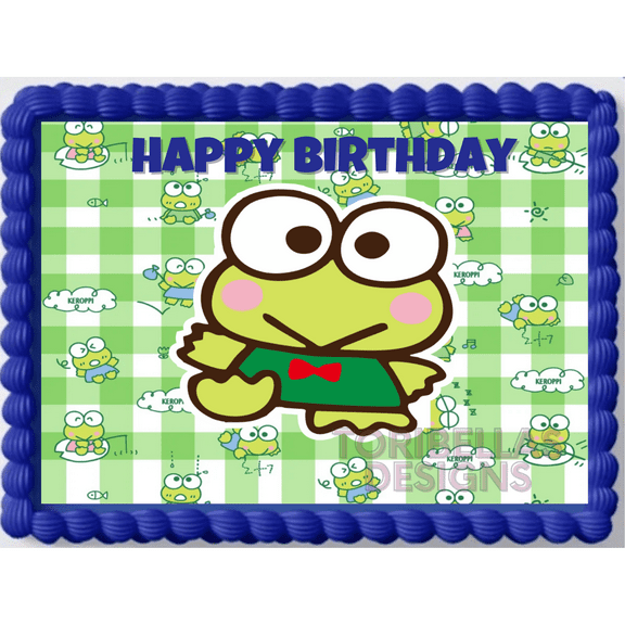 Kawaii Cute Japanese Frog Birthday Edible Cake Topper, by ToriBellas Designs