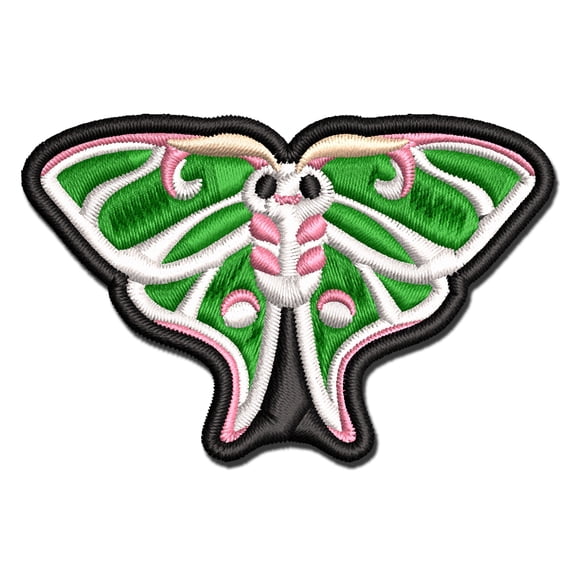 Kawaii Cute Lunar Moth Applique Multi-Color Embroidered Iron-On Patch - 2.5 Inch Small