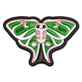 thumbnail image 1 of Kawaii Cute Lunar Moth Applique Multi-Color Embroidered Iron-On Patch - 3.5 Inch Large, 1 of 5
