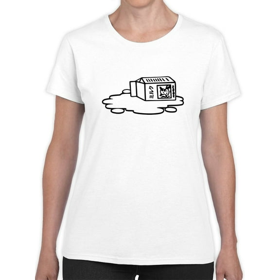 Kawaii Cute Milk Graphic Women White T-Shirt, Female XX-Large