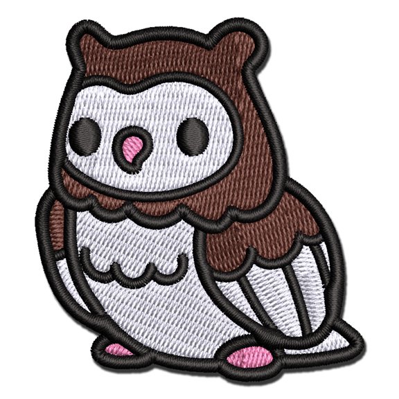 Kawaii Cute Owl Bird Applique Multi-Color Embroidered Hook & Loop Patch - 3.5 Inch Large