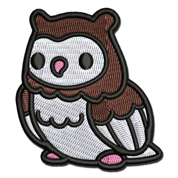Kawaii Cute Owl Bird Applique Multi-Color Embroidered Iron-On Patch - 2.0 Inch Mini