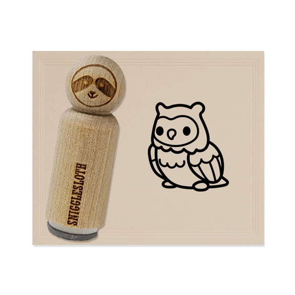 Kawaii Cute Owl Bird Rubber Stamp for Scrapbooking Crafting Stamping - Mini 1/2 Inch
