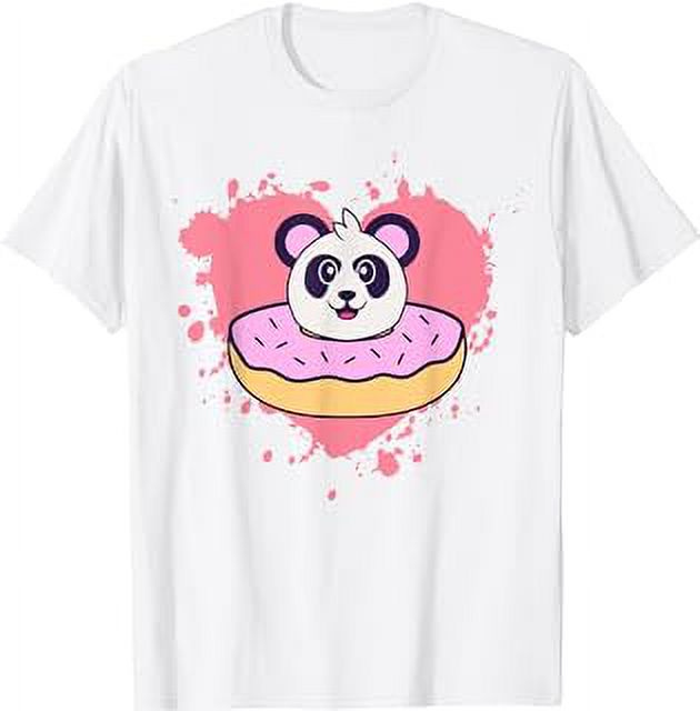 Kawaii Cute Panda Bear Donut Japanese Anime Doughnut T-Shirt - Walmart.com