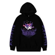 YILANGJIASHANGMAO Kawaii Cute Sanrio Kuromi Hoodie Hooded Sweater Dark Same Style for Men and Women Anime Toys For Girls
