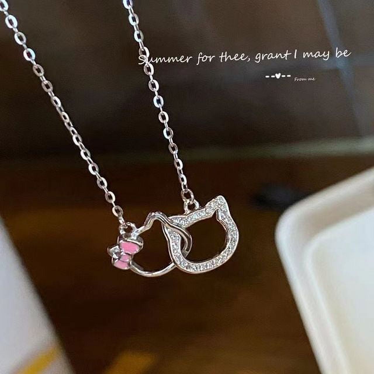 Kawaii Cute Sanrio Necklace Hello Kitty Cartoon New Creative Double