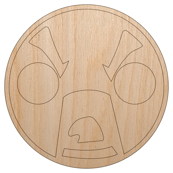 Kawaii Cute Shocked Face Wood Shape Unfinished Piece Cutout Craft DIY Projects - 4.70 Inch Size - 1/4 Inch Thick