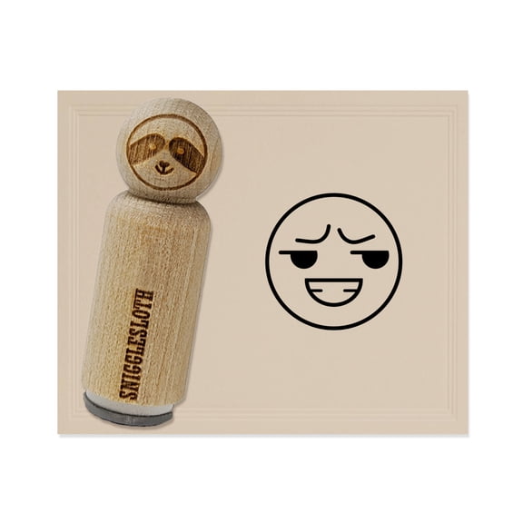 Kawaii Cute Smug Smirk Smile Face Rubber Stamp for Scrapbooking Crafting Stamping - Mini 1/2 Inch