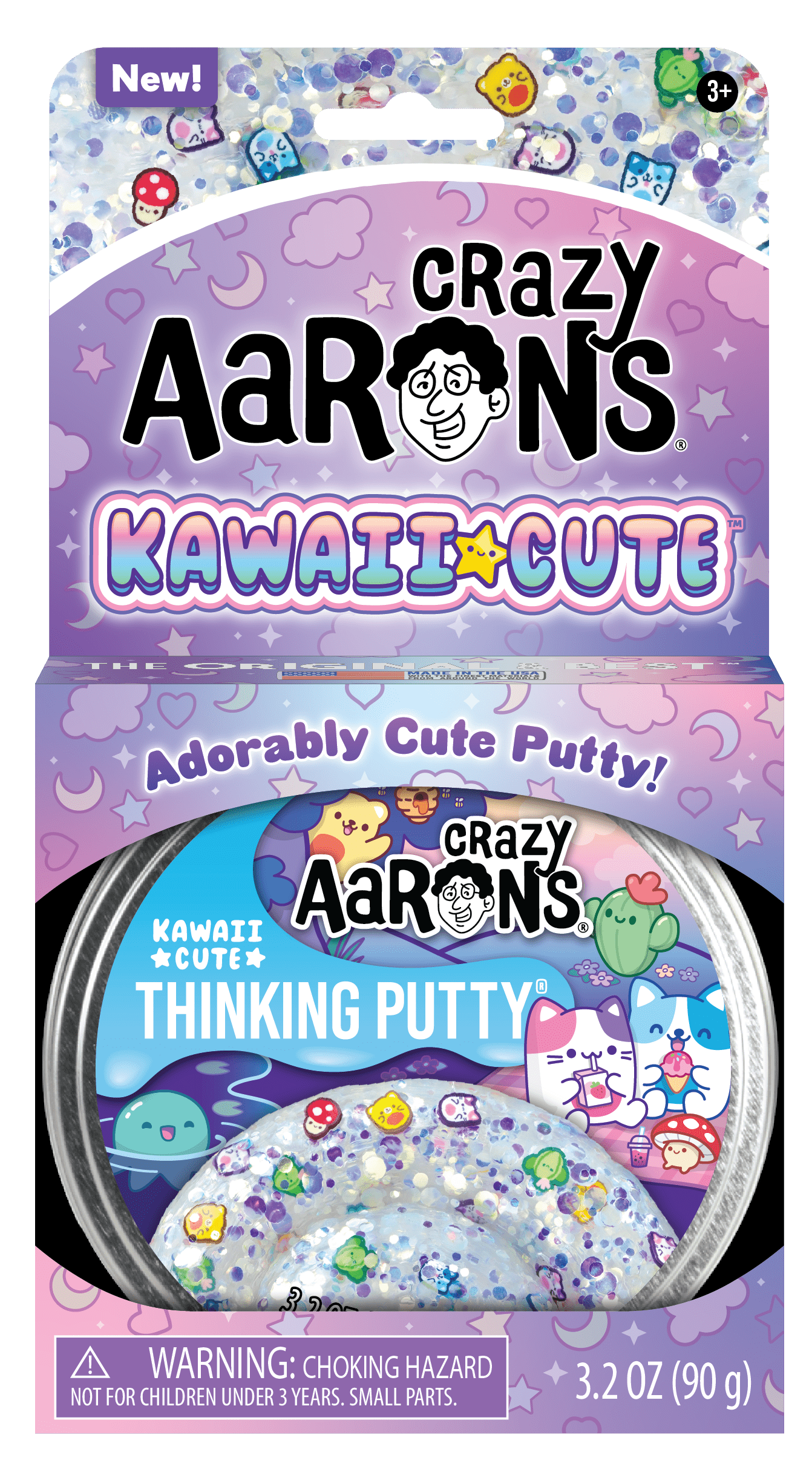 Crazy Aarons Kawaii Cute Thinking Putty, Pink, Ages 3 and Up