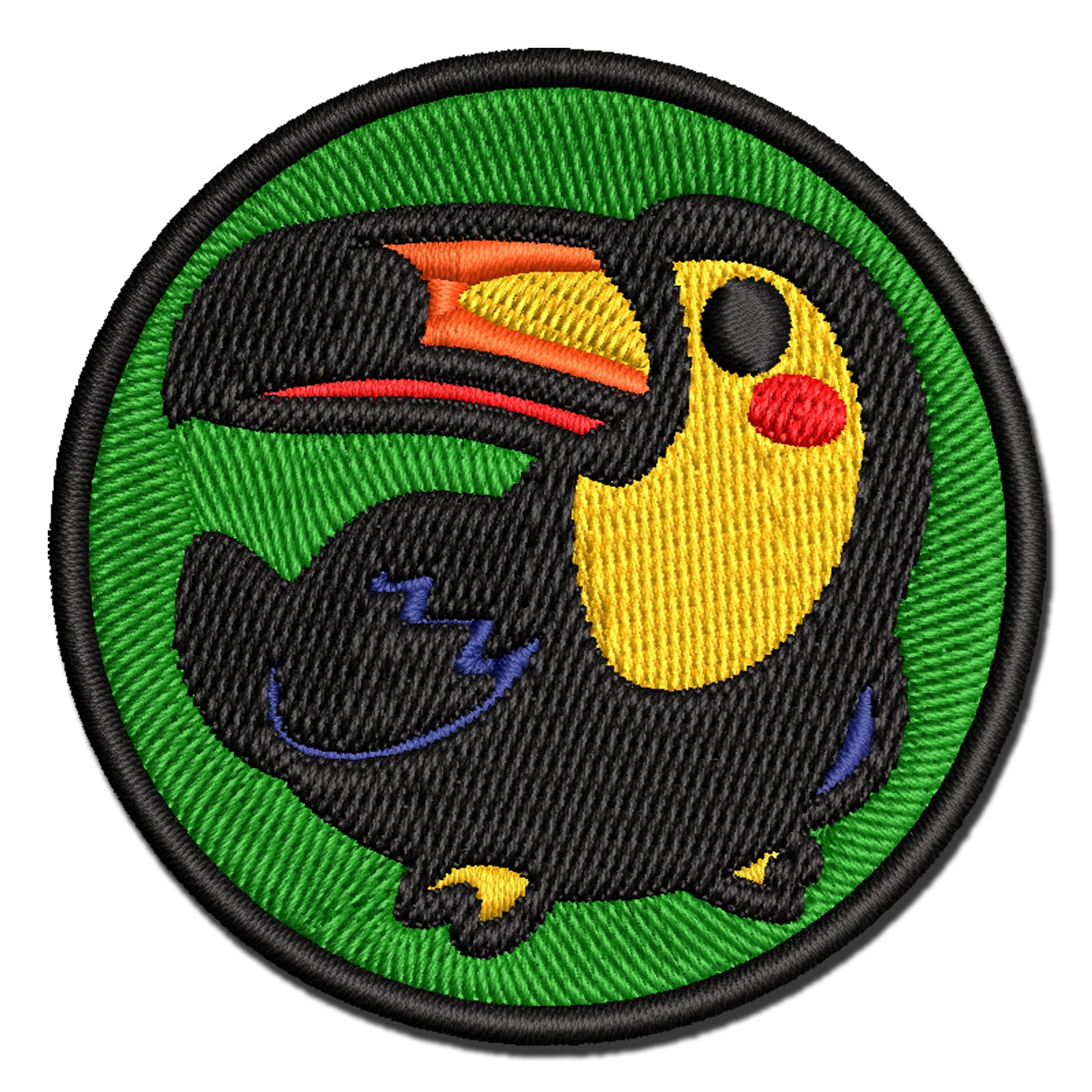 Kawaii Cute Toco Toucan Bird Applique Multi-Color Embroidered Hook & Loop Patch - 3.5 Inch Large