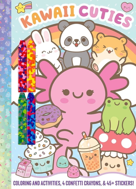 Kawaii Cuties: Coloring Book with Confetti Crayons and Stickers (Paperback)