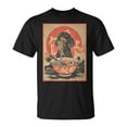 thumbnail image 1 of Kawaii Dachshund Eating Ramen Funny Japanese Weenie Dog Lover Unisex T-Shirt, for men & women, up to size 5XL, 1 of 2