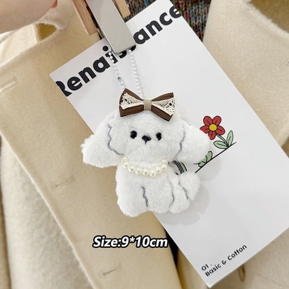 Kawaii Dachshund Plush Keychain Cartoon Stuffed Puppy Keyring Couple Key Holder Lovely Backpack Pendant Decoration Gifts