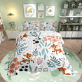 thumbnail image 1 of Kawaii Deer Bedding Set,Cartoon Reindeer Deer Comforter Set ,Cute Love Heart Leaf Flower Comforter Set ,Paw Print Animals Quilt Duvet Insert with 1 Pillow Case, 1 of 6