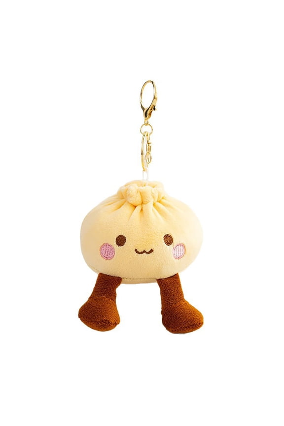 Kawaii Dumpling Plush Keychain, Cute Steamed Bun Bag Pendant Soft Plush Key Ring Purse for Backpack