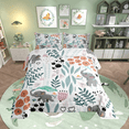thumbnail image 1 of Kawaii Elephant Comforter Set,Cartoon Elephant Bedding Set King,Cute Love Heart Leaves Flowers Comforter Set ,Paw Print Animal Quilt Duvet Insert with 2 Pillow Cases, 1 of 6