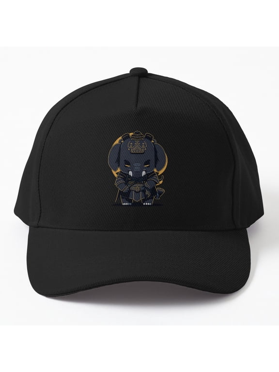 Kawaii Elephant Warrior Baseball Hat, Cute Battle Animal Character Graphic Design, Classic Cap