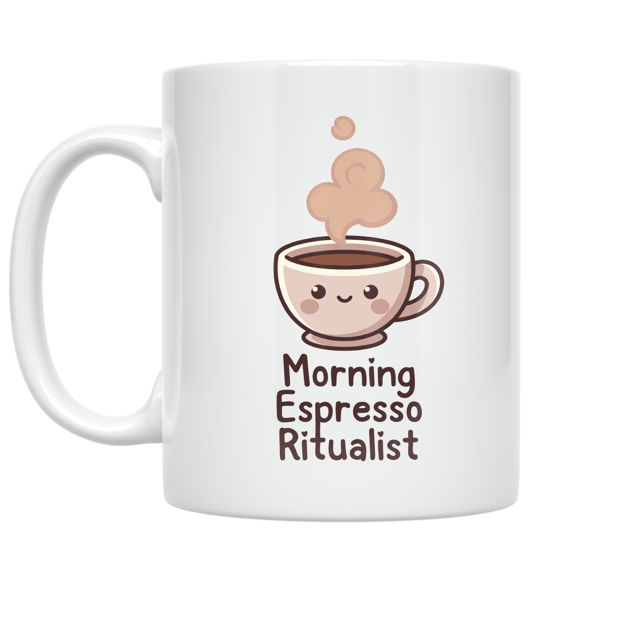 Kawaii Espresso Cup Illustration - Espresso Lover - 11 oz Ceramic Coffee Mug