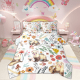 thumbnail image 1 of Kawaii Ferret 7 Piece Comforter Set Full Bed in a Bag,Mushroom Floral Cartoon Animal Bedding Sets Watercolor Flowers Leaves Sheet Set with Comforter, 1 of 5