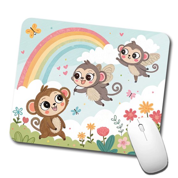 Kawaii Flying Monkeys Mouse Pad Low Profile Gaming Mat