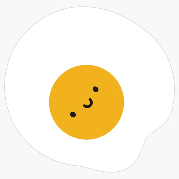 Kawaii Fried Egg Sunny Side Up Smiling Face Breakfast Mascot Decal For Kids Lunchbox Sticker