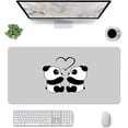 thumbnail image 1 of Kawaii Friendly Panda Pattern Mouse Pad,Desk Mat,Game Mat,Makeup Table Mat,Varied Use Mat for Office/Home/Study Girls Boys(31.5''''X15.7'''''',Grey&Friendly Panda), 1 of 5
