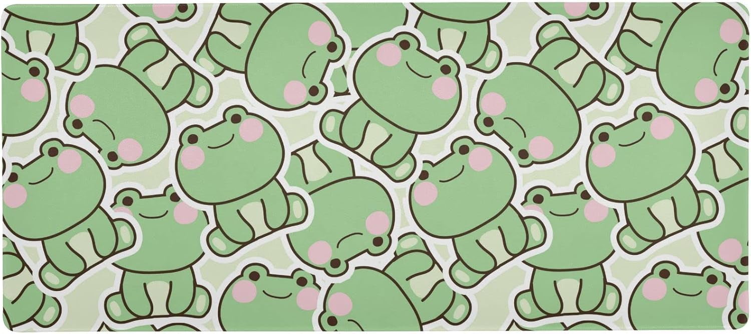 Kawaii Frogs Large Mouse Pad, Gaming Mouse Pad Extended Computer Keyboard Mouse Pads Non-Slip Desk Mat for Office Home Gamer, 31.5 x 15.7 inch