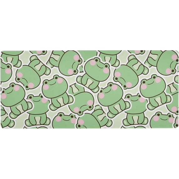 Kawaii Frogs Large Mouse Pad, Gaming Mouse Pad Extended Computer Keyboard Mouse Pads Non-Slip Desk Mat for Office Home Gamer, 31.5 x 15.7 inch
