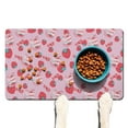 thumbnail image 1 of Kawaii Fruit Pet Placemat - Non-Slip Dog Food Spill Mat with Cartoon Strawberry and Flowers, 1 of 4