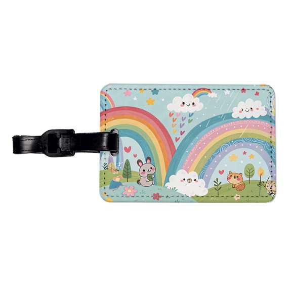 Kawaii Fun Rainbows Faux Leather Travel Luggage Tag