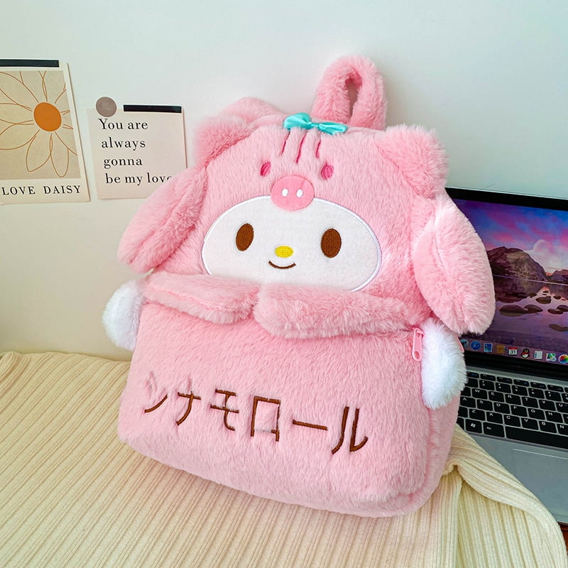 Kawaii Fuzzy Kuromi Backpack Daypack, Cute Y2K Fluffy Animals Design ...