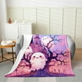 thumbnail image 1 of Kawaii Ghost Throw Blanket Cartoon Gothic Style Caslte Dead Tree Flannel Blanket for Kids Boys Girls Teens Pink Purple Sky Halloween Fleece Blanket for Bedroom Party Throw 50x60, 1 of 6