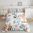 thumbnail image 1 of Kawaii Giraffe Comforter Set,Cartoon Giraffe Bedding Set Full,Cute Love Heart Leaves Flowers Comforter Set ,Paw Print Animal Quilt Duvet Insert with 2 Pillow Cases, 1 of 6