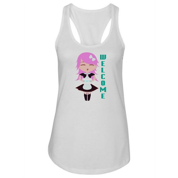 Kawaii Girl Welcome Racerback Tank Women -SPIdeals Designs, Female Small