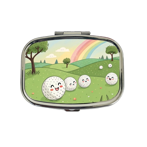 Kawaii Golf Balls Small Travel Handbag Pill Box Case